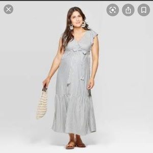 Isabel Maternity Long Cross Front Dress